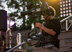 CSU Bachelor of Arts (Television Production) student, Mr Ethan Borle using the Steadicam.