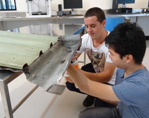 Engineering students Michael Todd (left) and Kevin Aug