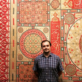 Sam Bowker with textile