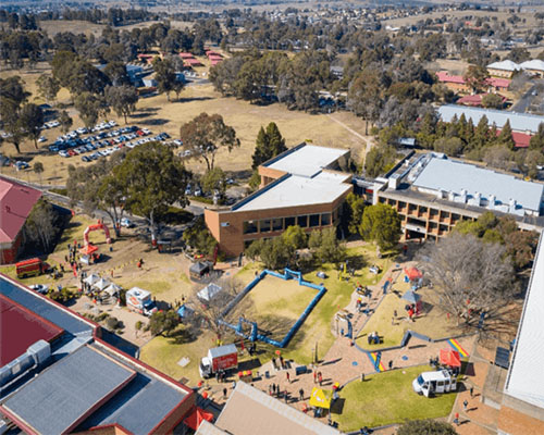 Aerial view of a Charles Sturt campus