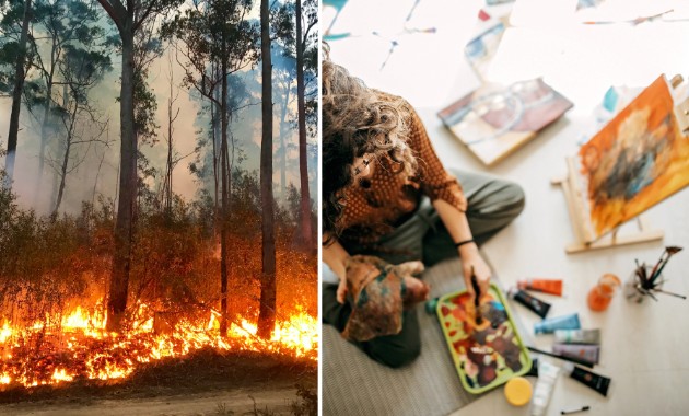 Snowy Valleys’ bushfire experience reflected in young people’s art exhibition in Tumut