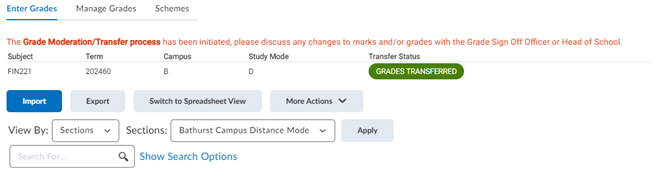 A message will be added to the Brightspace Gradebook