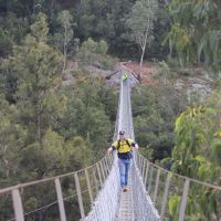 Crossing the Bowtells bridge.