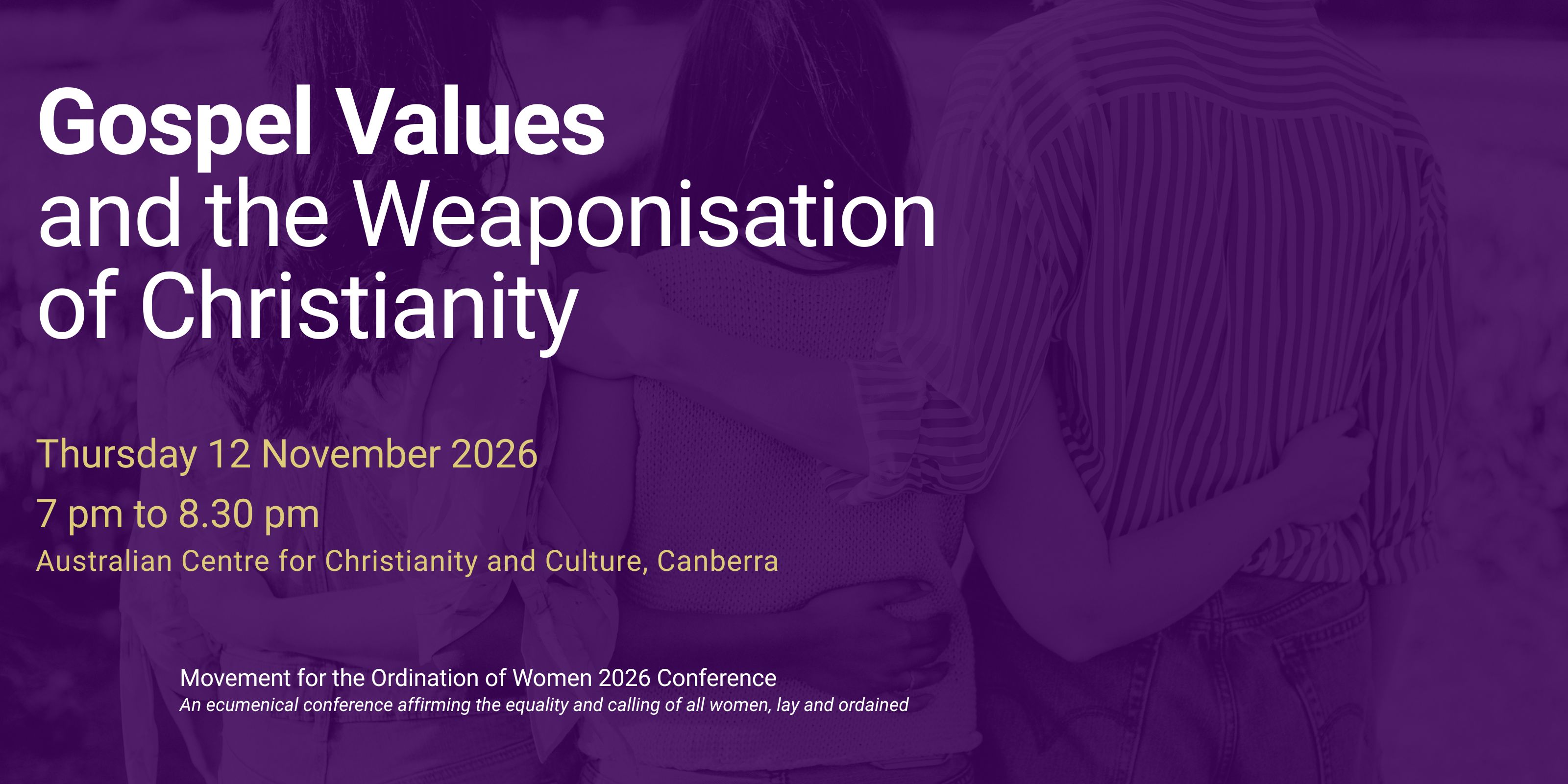 Purple banner showing Gospel Values text