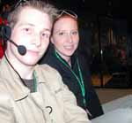 CSU television production students David Page and Anna Macdonnell at Channel 9 in Sydney. 