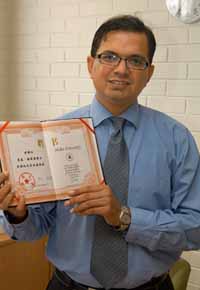 Associate Professor Mohsin Hafeez was made a guest professor at Hubei University in China in 2008.