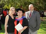 CSU's Dr Jenny Kent received her PhD on Thursday 2 April. She was joined by her daughter Aimee and husband and Head of the School of Agricultural and Wine Sciences, Associate Professor John Kent.