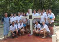 Agricultural science students from CSU visit the Long Tan Cross in Vietnam in July 2011. They were accompanied to the memorial by Australian Veteran of the Vietnam War, Mr Kevin McMillan.