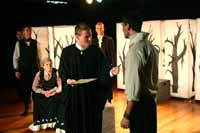 CSU students on stage in The Crucible.