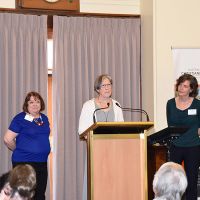 Caroline Adams, Marg Holt and Jane Kuepfer. Photograph by Sarah Stitt