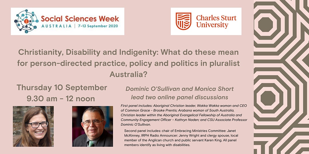 Public lecture: Christianity, Disability and Indigenity: What do these mean in pluralist Australia?