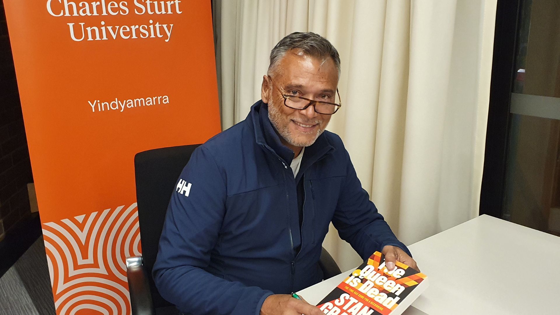 Stan Grant Jr launches book, ‘The Queen is Dead’, in Canberra 