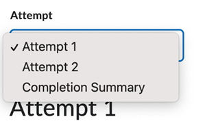 Switching between student attempts