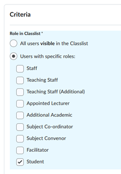 Selecting the roles the intelligent agent applies to