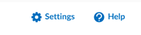 Screen capture showing Settings and Help buttons