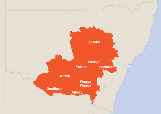 Three Rivers DRH footprint shown within NSW map.