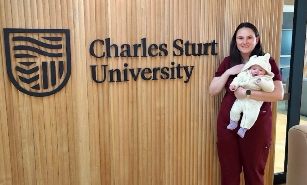 Mum brings baby to class in pursuit of career as a regional doctor