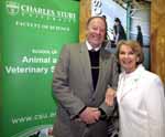 Professor Jim Pratley with the federal MP Kay Hull at CSU in July 2008.