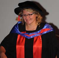 Dr Jacqueline Watt, from CSU’s International Centre of WATER for Food security, was awarded her PhD on Friday 2 April for her thesis, The effect of irrigation on surface and ground-water interactions: Quantifying time dependent spatial dynamics in irrigation systems.