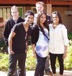 Students participating in the trip to India include (from left) Cassandra Eccleston, Samithra Radaliyagoda, Monisha Kumar, Josh Adamson and Roshni Shah.