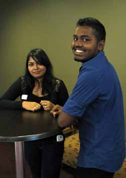 CSU students Ms Sarah Jamal and Mr Nimal Mohamed from the Maldives.