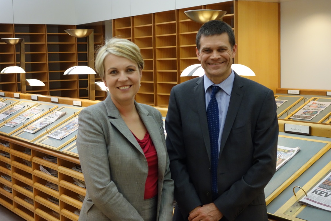 Federal Health Minister Ms Tanya Plibersek and CSU Vice Chancellor Professor Andrew Vann.