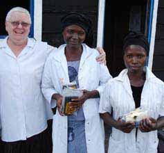 CSU academic Dr Elaine Dietsch with midwives during a previous trip to the DRC.