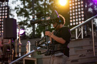 CSU student Mr Ethan Borle and the steadicam