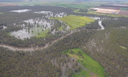 Photo of flooding east of Darlington Point NSW, image courtesy of Murrumbidgee SES Region HQ