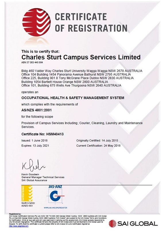 Certificate AS 4801