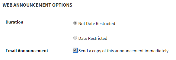 Screen sample showing the checkbox under options to send a copy immediately.