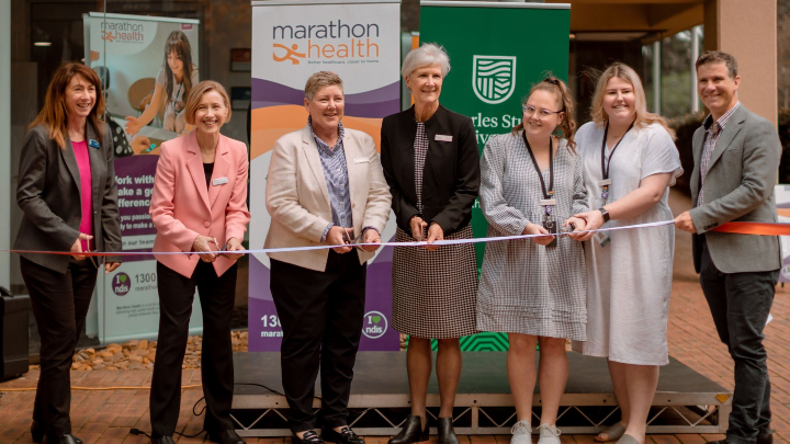 Marathon Health ribbon cutting - described below