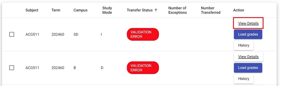 Validation errors are displayed