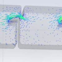 A graphical representation of flow showing speed and direction of the flow.