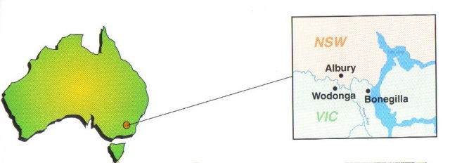 Map of Australia with insert highlighting Bonegilla's location