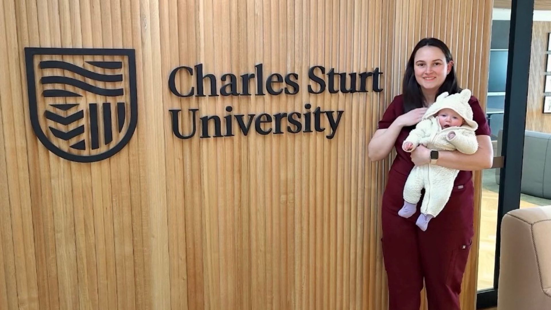 Mum brings baby to class in pursuit of career as a regional doctor