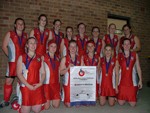 The champion CSU women's hockey team at the 2008 Australian University Games.