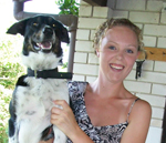 CSU veterinary science student Ms Caitlin Mack with her dog Bella