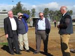 CSU equine lecturer Mr Hunter Doughty (right) with Wagga Mayor Wayne Geale OAM and councillors Kerry Pascoe and Lindsay Vidler