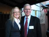 Royal Agricultural Society of NSW Foundation Chairman Mr John B Fairfax, AO, with CSU student Ms Stephanie Tarlinton at the presentation ceremony in Orange on Thursday 14 July.