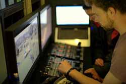 Television production students in CSU's Outside Broadcast van. 