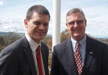 CSU Vice-Chancellor Professor Andy VAnn with US Consul General Mr Niels Marquardt.