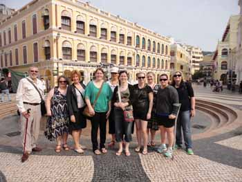 CSU psychology students and their lecturer Associate Professor Graham Tyson in Macau in 2012.