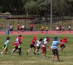 Running school students