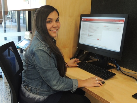 CSU student ms Leteah Mitchell at Port Macquarie.