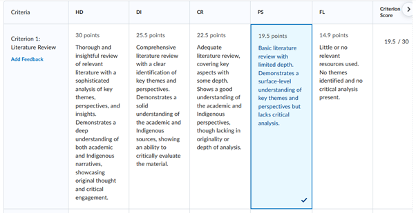 Selecting a grade level