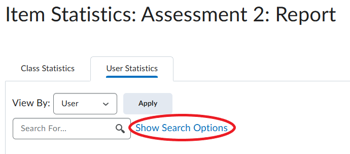 Select Show Search Options
