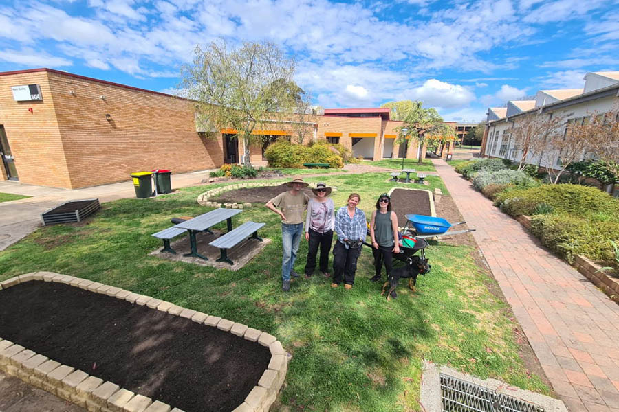 The initial building of the wicking beds. 