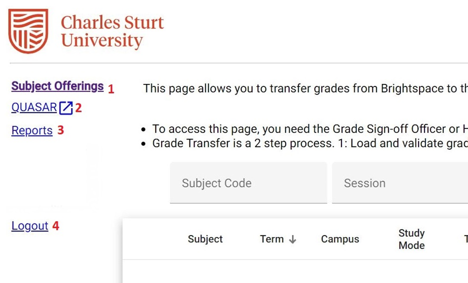 You can access Quasar and Exception reports via the Grade Transfer tool