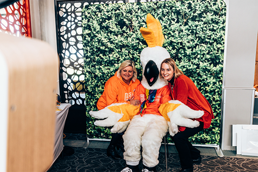 Charlie loves to meet students